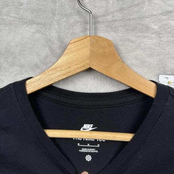 Nike Black Long Sleeve Tee Shirt Swoosh Solo Logo Women Size M Y2K Casual Skate - Picture 7 of 8